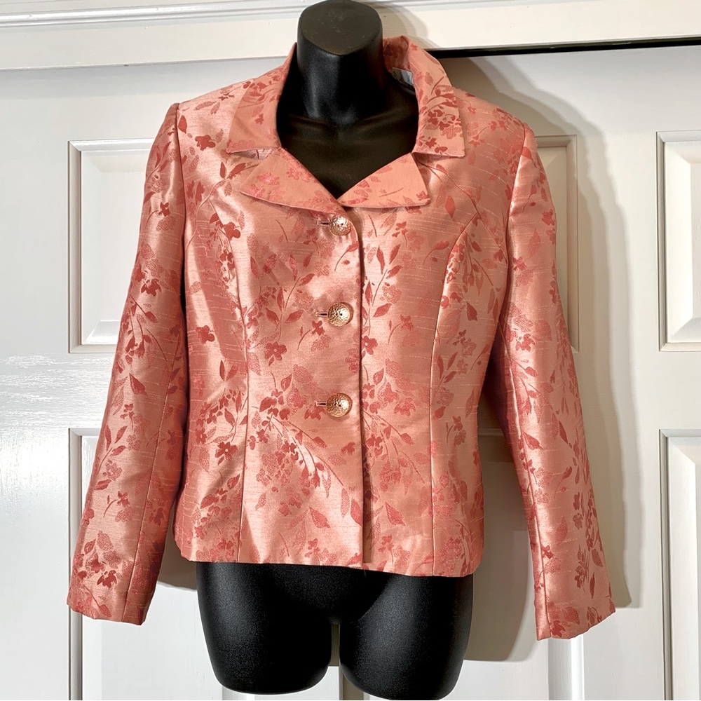 Vintage Le Suit floral textured blazer, size 8P